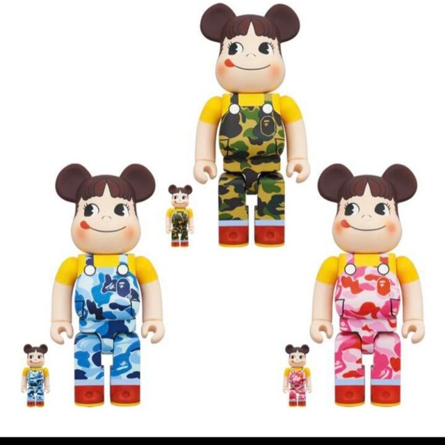 BE@RBRICK(ベアブリック)のBE@RBRICK BAPE(R) ペコちゃん 100％  400％ 3色セット エンタメ/ホビーのフィギュア(その他)の商品写真