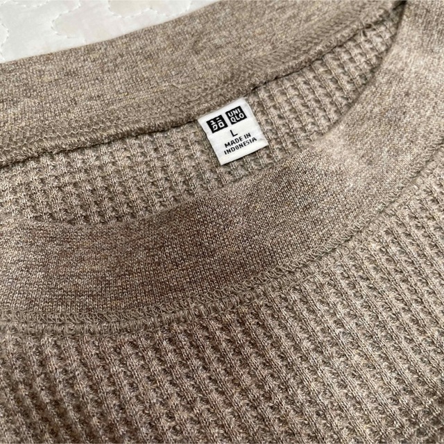 UNIQLO(ユニクロ)のUNIQLO ワッフルクルーネックT(7分袖) レディースのトップス(Tシャツ(長袖/七分))の商品写真