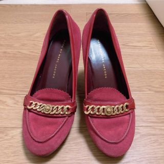 マークバイマークジェイコブス(MARC BY MARC JACOBS)の【美品】マークバイマークジェイコブス ウェッジソールパンプス　ワインレッド　赤(ハイヒール/パンプス)