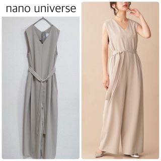 ナノユニバース(nano・universe)の【新品タグ付】nano universe Aperiサロペット　ベージュ　38(サロペット/オーバーオール)