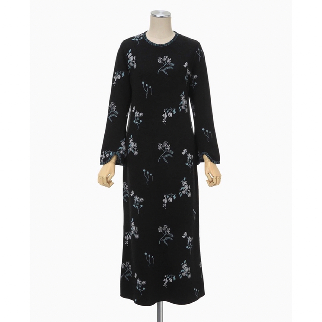 mame新品mame Floral Jacquard Knitted Dress