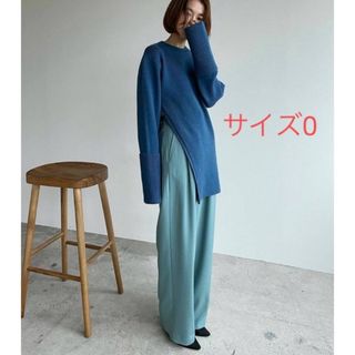 クラネ(CLANE)のCLANE ベーシックタックパンツ 21AW ブルー サイズ0(カジュアルパンツ)