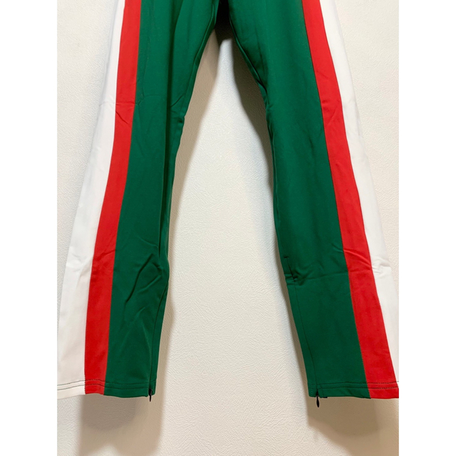 ジョガーパンツ　白赤ダブルライン　スキニースウェット　メンズ　レディース　緑　L メンズのパンツ(その他)の商品写真