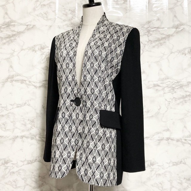 極美品】Christian Dior フロント切替スタンドノーカラージャケット