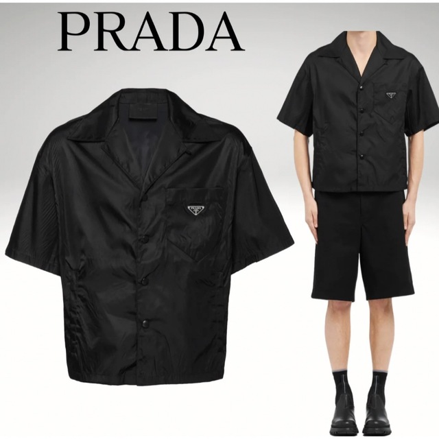 PRADA - 美品 PRADA ナイロン シャツ ブラック S