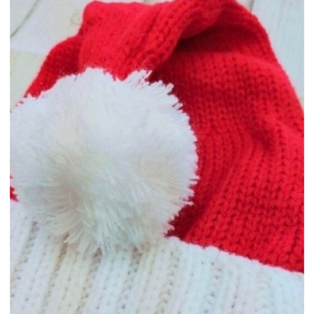 ♥️専用です♥️ 大人　手編みみたいなクリスマス帽子　サンタクロース　ニット帽子 エンタメ/ホビーのコスプレ(小道具)の商品写真