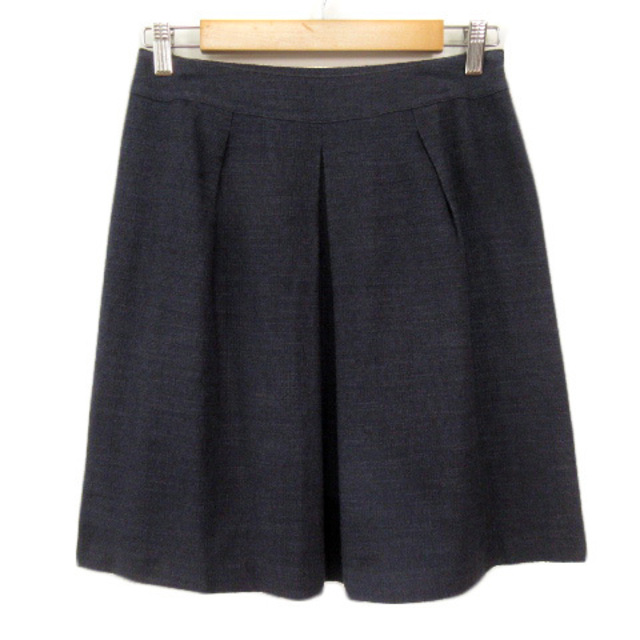 ANAYI(アナイ)のアナイ ANAYI スカート タック リネン混 38 紺 ネイビー レディースのスカート(ひざ丈スカート)の商品写真