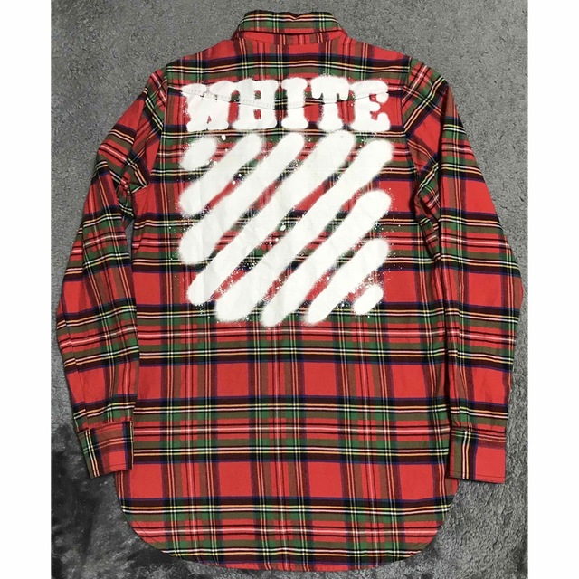 off-white ペイントチェックシャツ