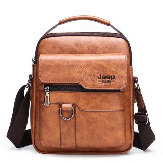 ジープ(Jeep)のJeep BULUO ショルダーバッグ 肩がけ レザー ブラウン(ショルダーバッグ)