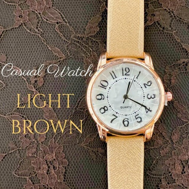 受注生産品レディース 腕時計 クォーツ ブラウン×ゴールド 時計