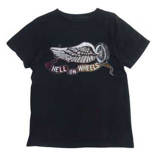 テンダーロイン(TENDERLOIN)のTENDERLOIN テンダーロイン Ｔシャツ HELL ON WHEELS T-TEE ホイールウィング バックロゴプリント 半袖 Tシャツ ブラック系 S【中古】(シャツ)