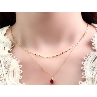 ルビー二連ネックレスk18の通販 by 天然ダイヤモンド&パール's shop