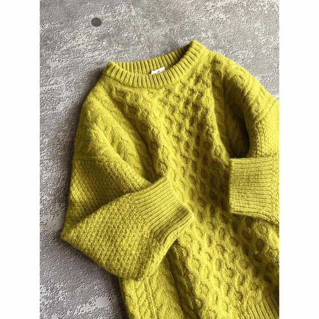 ROKU beauty&youth LIGHT CABLE KNIT ライム 1