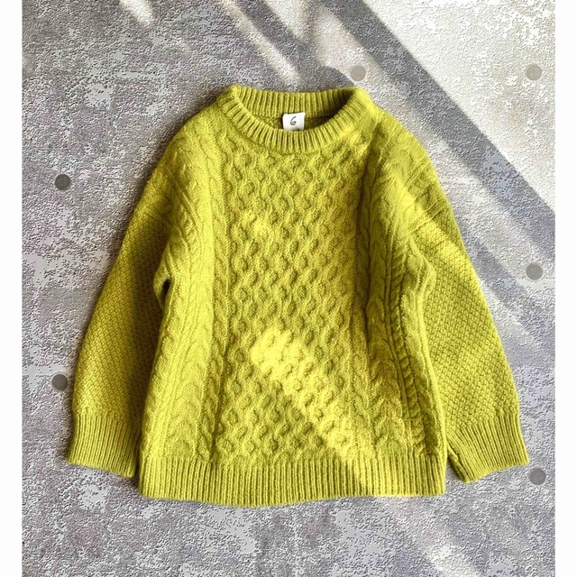 6 (ROKU)(ロク)のROKU beauty&youth LIGHT CABLE KNIT ライム レディースのトップス(ニット/セーター)の商品写真