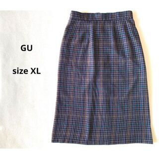 ジーユー(GU)のGU チェックタイトスカート 秋冬 ユニクロ(ひざ丈スカート)