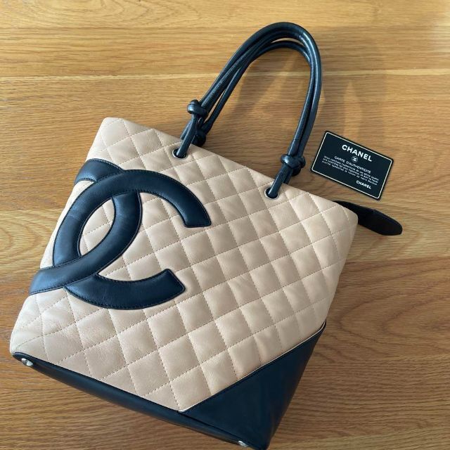 CHANEL - 美品☆シャネル カンボン トートバッグ ミディアム バイ