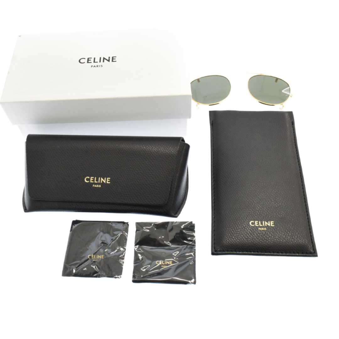 CELINE セリーヌ 22SS ラウンドフレーム クリップオンサングラス 2WAY アイウェア　メガネ　ブラウン　CL40210U