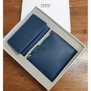 タケオキクチ(TAKEO KIKUCHI)のタケオキクチ　新品　メンズ　キーケース＋スマートウォレット(ブルー)(キーケース)