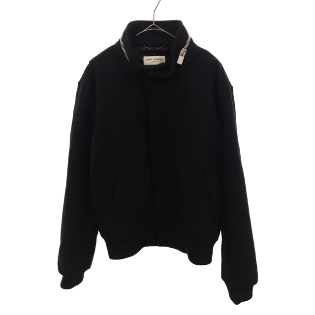 全品送料0円 Saint Laurent - SAINT LAURENT PARIS サンローランパリ 15AW ジップ装飾ウールブルゾン 394536 Y983J ジップアップブルゾン ブラック ブルゾン