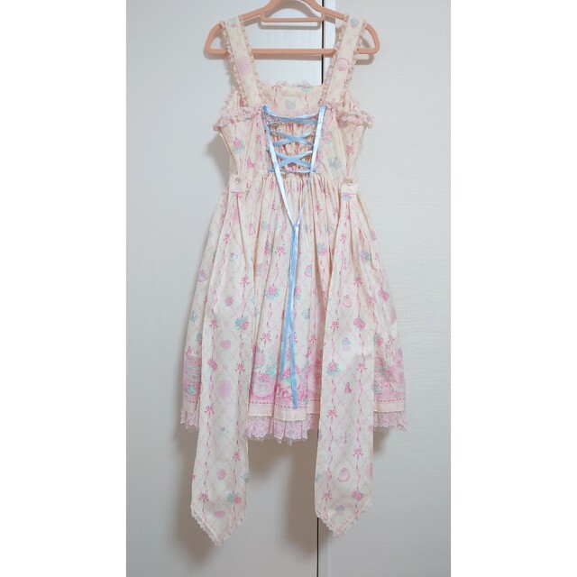 angelic pretty メモリアルケーキ シロ、カチューシャセット - ひざ丈