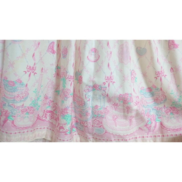 angelic pretty メモリアルケーキ シロ、カチューシャセット - ひざ丈