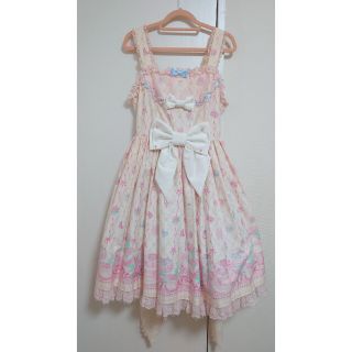 アンジェリックプリティー(Angelic Pretty)のangelic pretty メモリアルケーキ シロ、カチューシャセット(ひざ丈ワンピース)