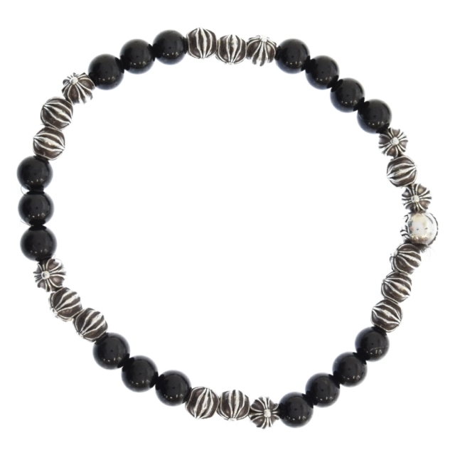 CHROME HEARTS クロムハーツ 6mm BEAD ブラックコーラル6mmビーズブレスレット ブラック66ミリ重さ