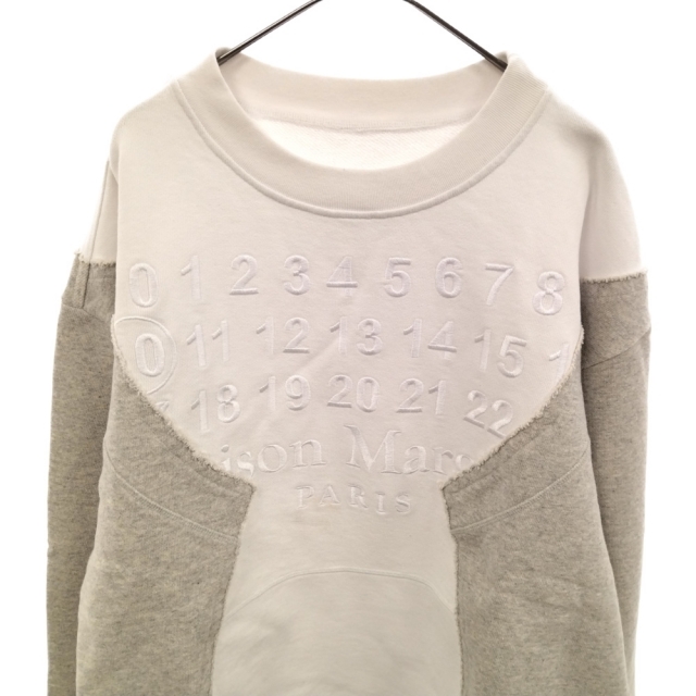 Maison Martin Margiela(マルタンマルジェラ)のMartin Margiela 10 マルタンマルジェラ 20SS 再構築 カレンダー ロゴ デコンストラクテッド スウェット トレーナー グレー/ホワイト S50GU0129 S25403 メンズのトップス(スウェット)の商品写真