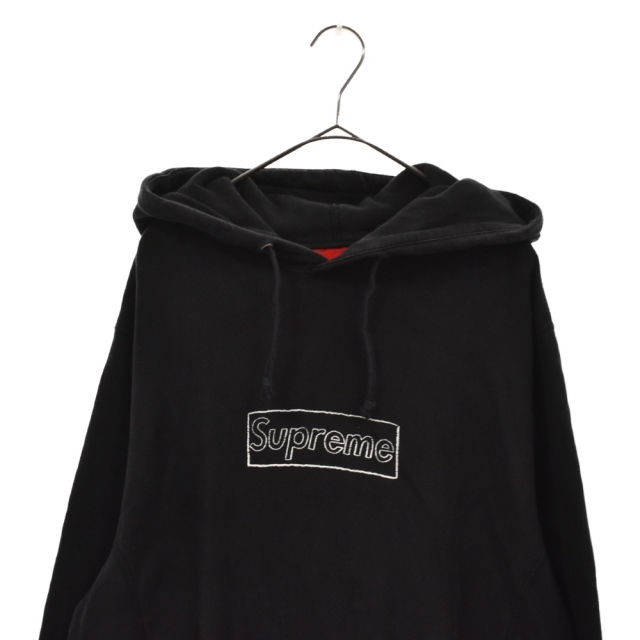 SUPREME シュプリーム 21SS × KAWS CHALK LOGO HOODED SWEATSHIRT カウズ チョークロゴフーデッドスウェットシャツ プルオーバーパーカー ボックスロゴ ブラック