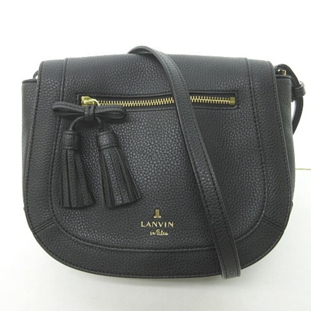 LANVIN en Bleu(ランバンオンブルー)のショルダー バッグ 肩掛け カバン レザー タッセル チャーム 黒 ブラック レディースのバッグ(ショルダーバッグ)の商品写真