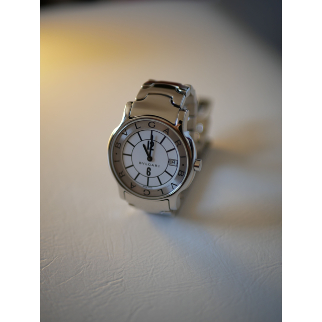 信頼 BVLGARI - 白文字盤 クォーツ時計 ブルガリ ソロテンポ ST35S