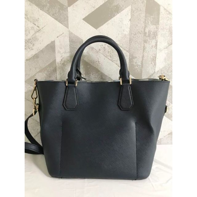 美品】マイケルコース PVC 2WAY ハンドバッグ ショルダーネイビー-