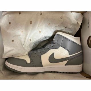 air jordan 1 mid grey/sail(スニーカー)