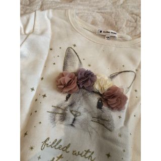 グローバルワーク(GLOBAL WORK)のグローバルワーク キッズ 130 トレーナー ホワイト うさぎ 花(Tシャツ/カットソー)