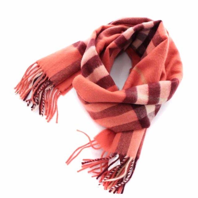 希少 バーバリー BURBERRY マフラー ストール チェック レッド系 - www