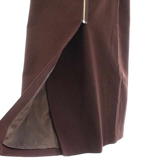 Noble(ノーブル)のノーブル NOBLE スカート タイト ラップスカート ひざ丈 40 M 茶 レディースのスカート(ひざ丈スカート)の商品写真