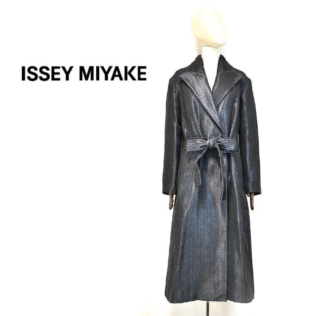 ★ISSEY MIYAKE イッセイミヤケ★ガウンコート ウール ストライプ