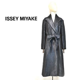 ISSEY MIYAKE  無地 ロングコート ダウンコート ブルー