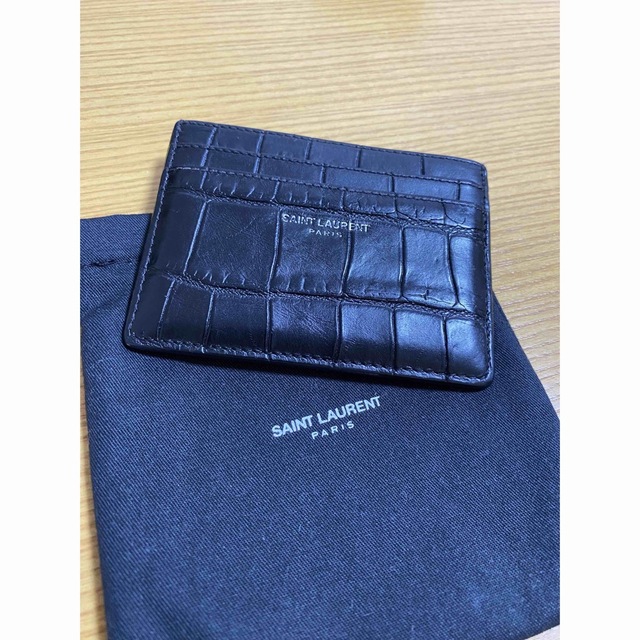 SALE/102%OFF】 クラシック サンローラン カードケース ブラック クロコダイルエンボスレザー econet.bi