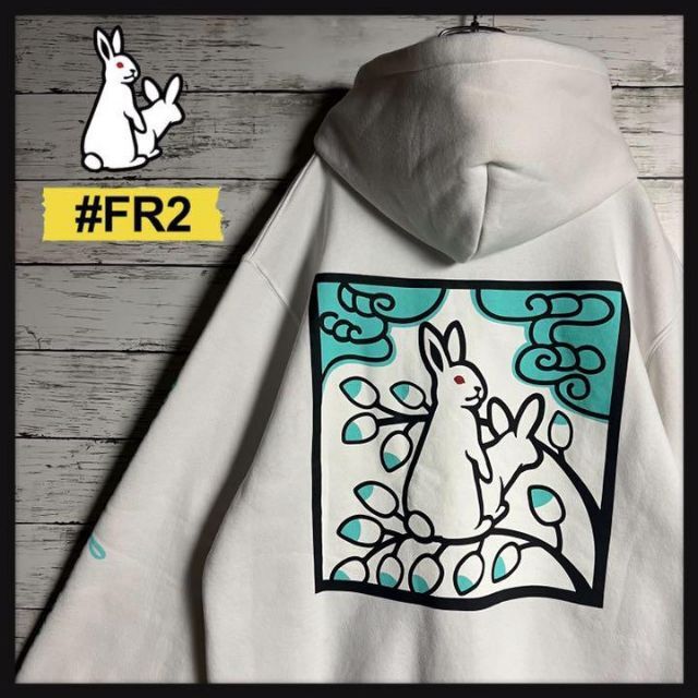 【限定カラー】FR2 月桃 パーカー 刺繍 両面ロゴ 即完売 入手困難 美品 M