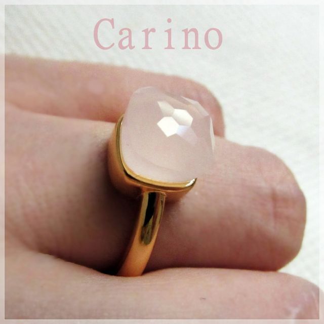 大粒 キャンディリング ミルキー ピンク 9－１7.5号 レディースのアクセサリー(リング(指輪))の商品写真