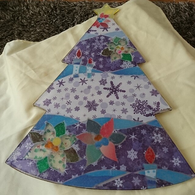 グラスアート作品????クリスマスツリー????ハンドメイド 4