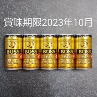 ボス(BOSS)の缶コーヒー　BOSS 　微糖　185g５本　サントリー　賞味期限2023年10月(コーヒー)