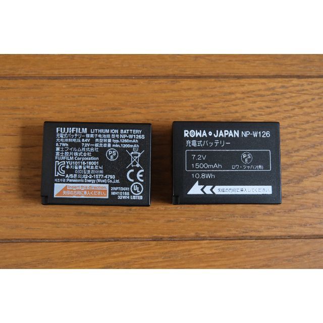 ★FIJIFILMバッテリーNP-W126S＋ROWA相互品★ スマホ/家電/カメラのカメラ(その他)の商品写真