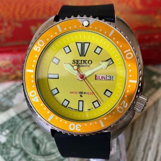 セイコー(SEIKO)の【極美品】セイコー SEIKO カスタム イエロー 自動巻き(腕時計(アナログ))