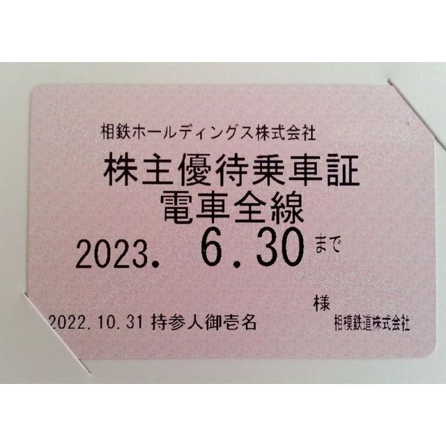 相鉄ホールディングス 株主優待乗車証 定期券方式