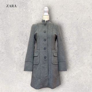 【完売モデル】希少 ZARA ザラ ロングコート スタンドカラー アシメトリー