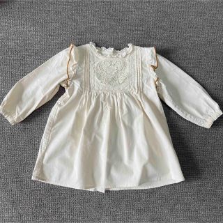 ザラキッズ(ZARA KIDS)のZARA kids レース刺繍入りコーデュロイワンピース(ワンピース)