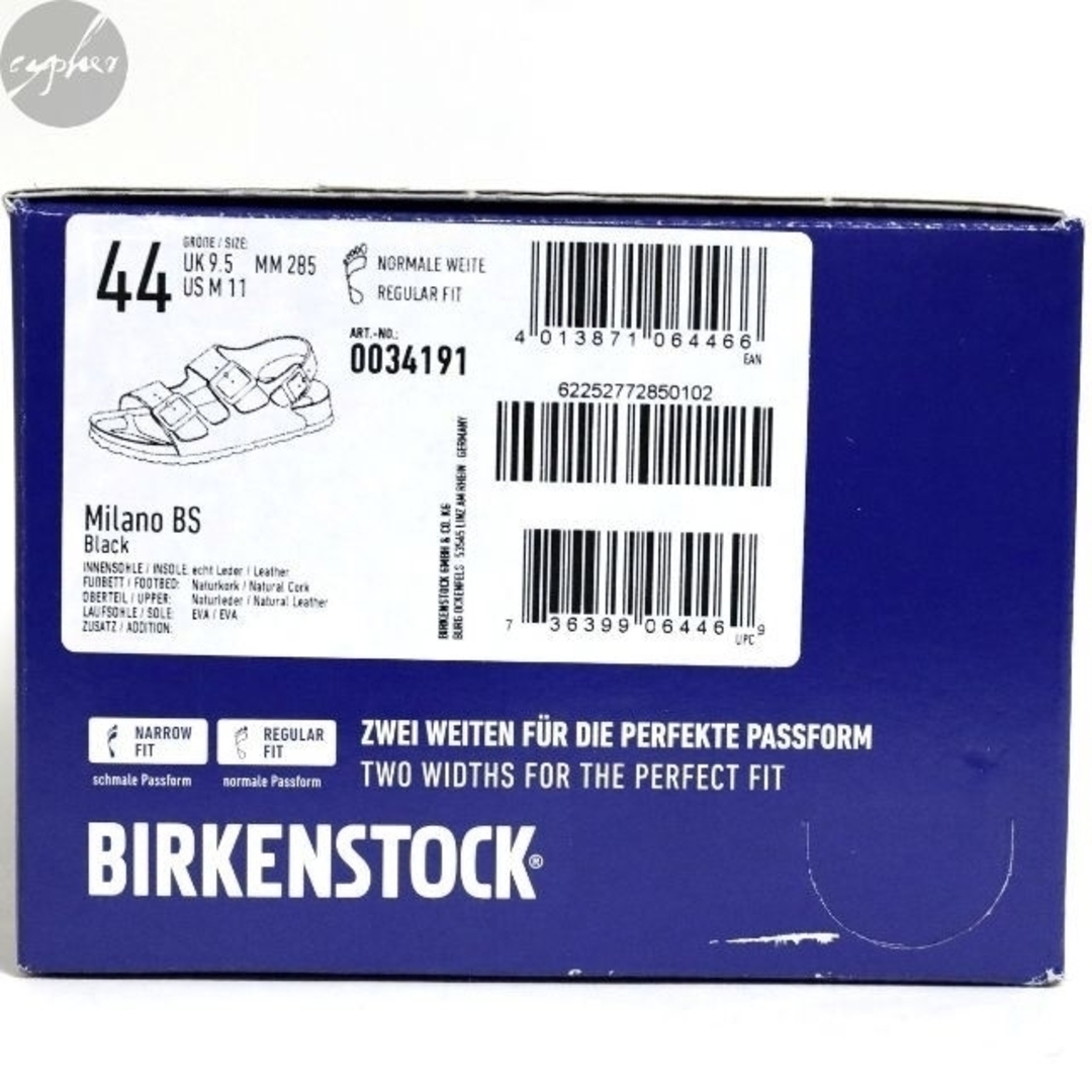 BIRKENSTOCK(ビルケンシュトック)の44 新品 ビルケンシュトック ミラノ BS ナチュラル レザー サンダル 黒 メンズの靴/シューズ(サンダル)の商品写真