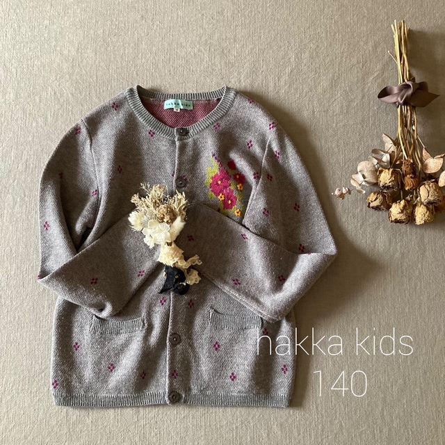 hakka kids(ハッカキッズ)のhakka kids ハッカキッズ❁⃘*. お花編みニットカーディガン キッズ/ベビー/マタニティのキッズ服女の子用(90cm~)(カーディガン)の商品写真